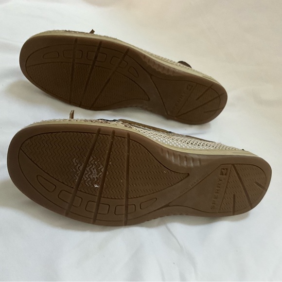 SPERRY Top-Sider 8.5 ANGELFISH brown python leather women’s slip-on boat shoes - Picture 7 of 8